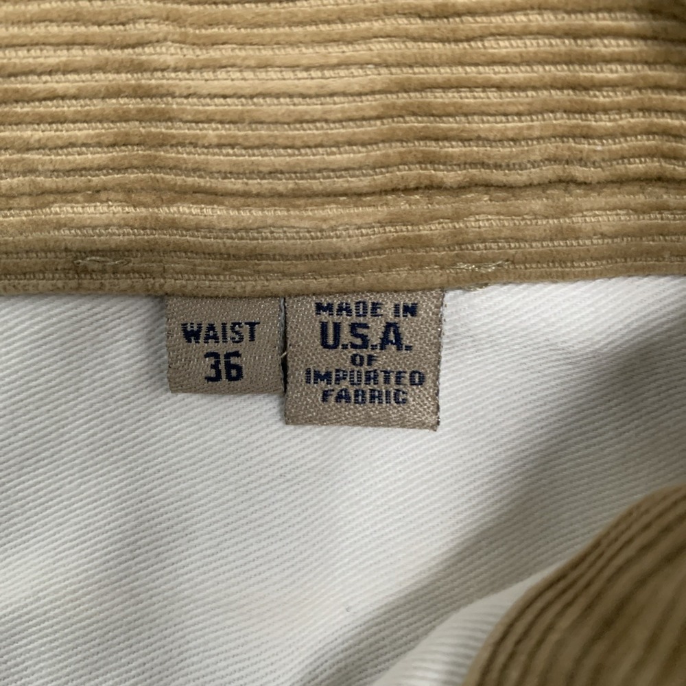 Vintage 90s Bills Khakis Corduroy Pants Mens 36x31 Wide Wale Pleated USA Made - Picture 4 of 9